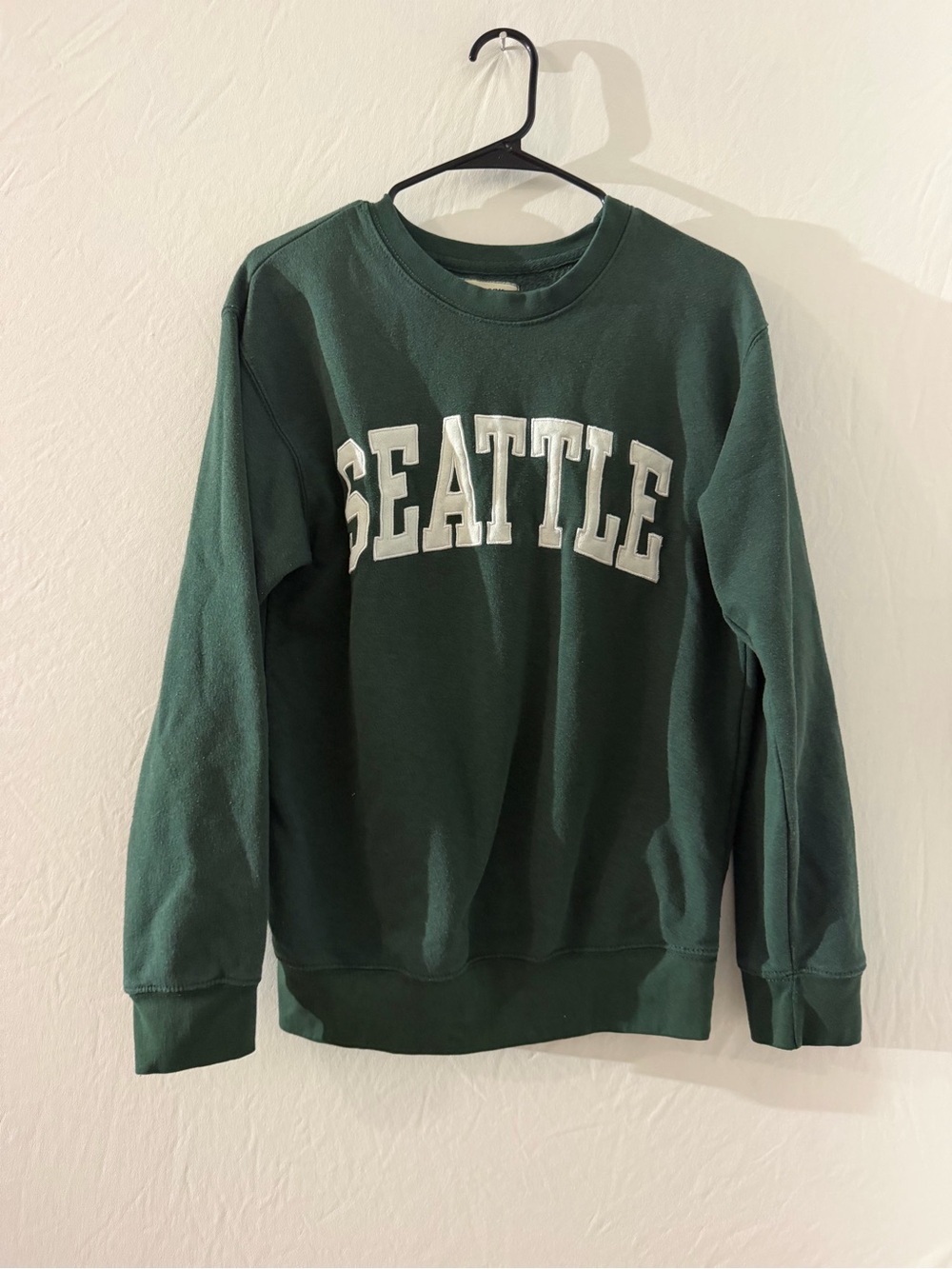 New York Popular Seattle Crewneck Sweatshirt Size M Green College Preppy Casual